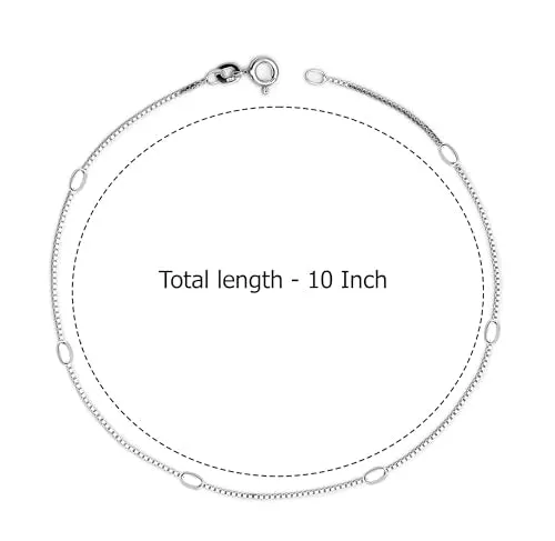 Lecalla 925 Silver Venetian Chain Basic Beach Beaded Summer Jewelry 10 Inch