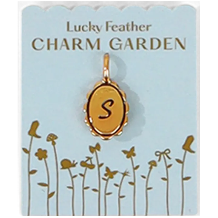 Lucky Feather - Charm Garden - Scalloped Initial Charm - Gold - S