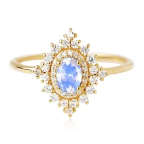 Moonstone & Moissanite Dynasty Ring