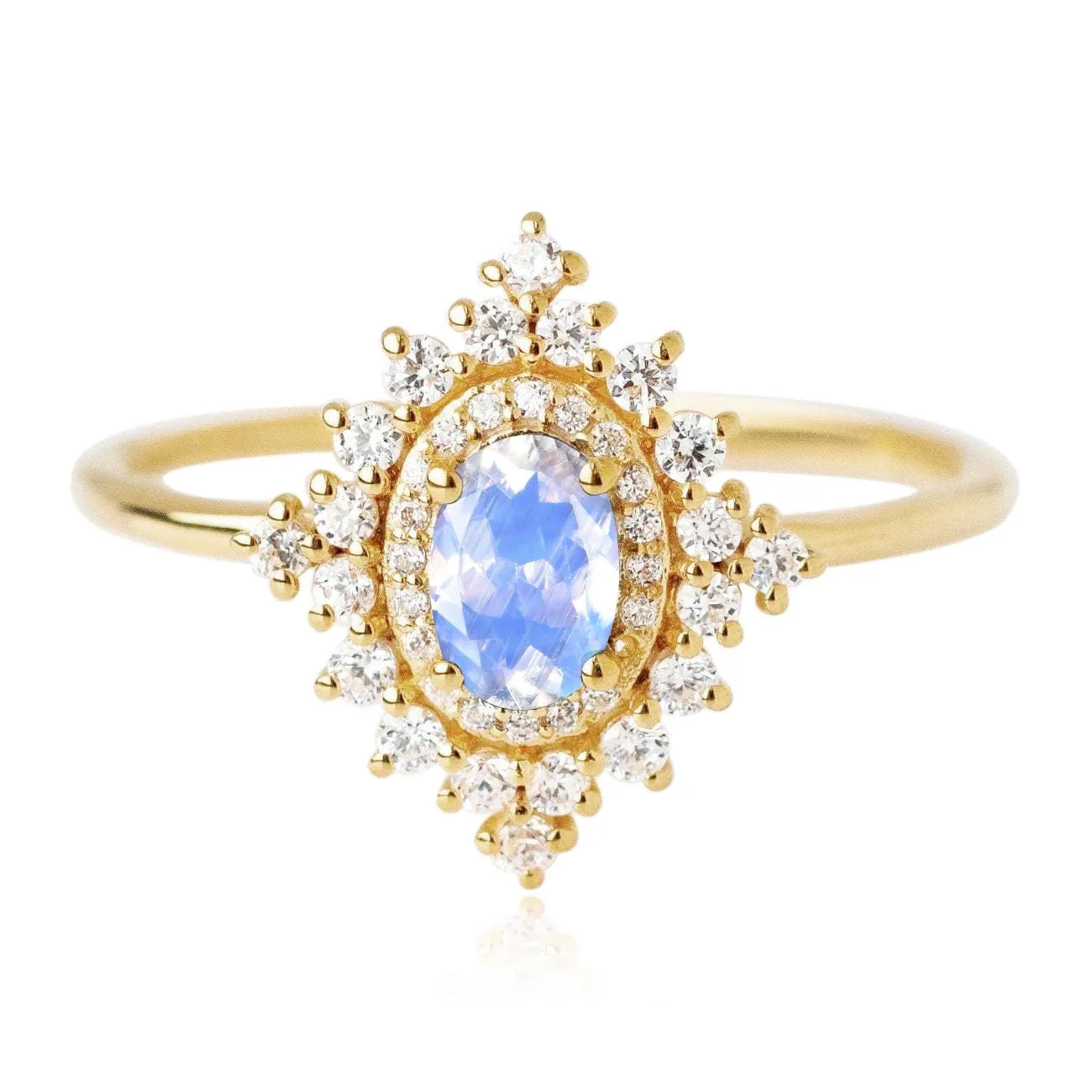Moonstone & Moissanite Dynasty Ring
