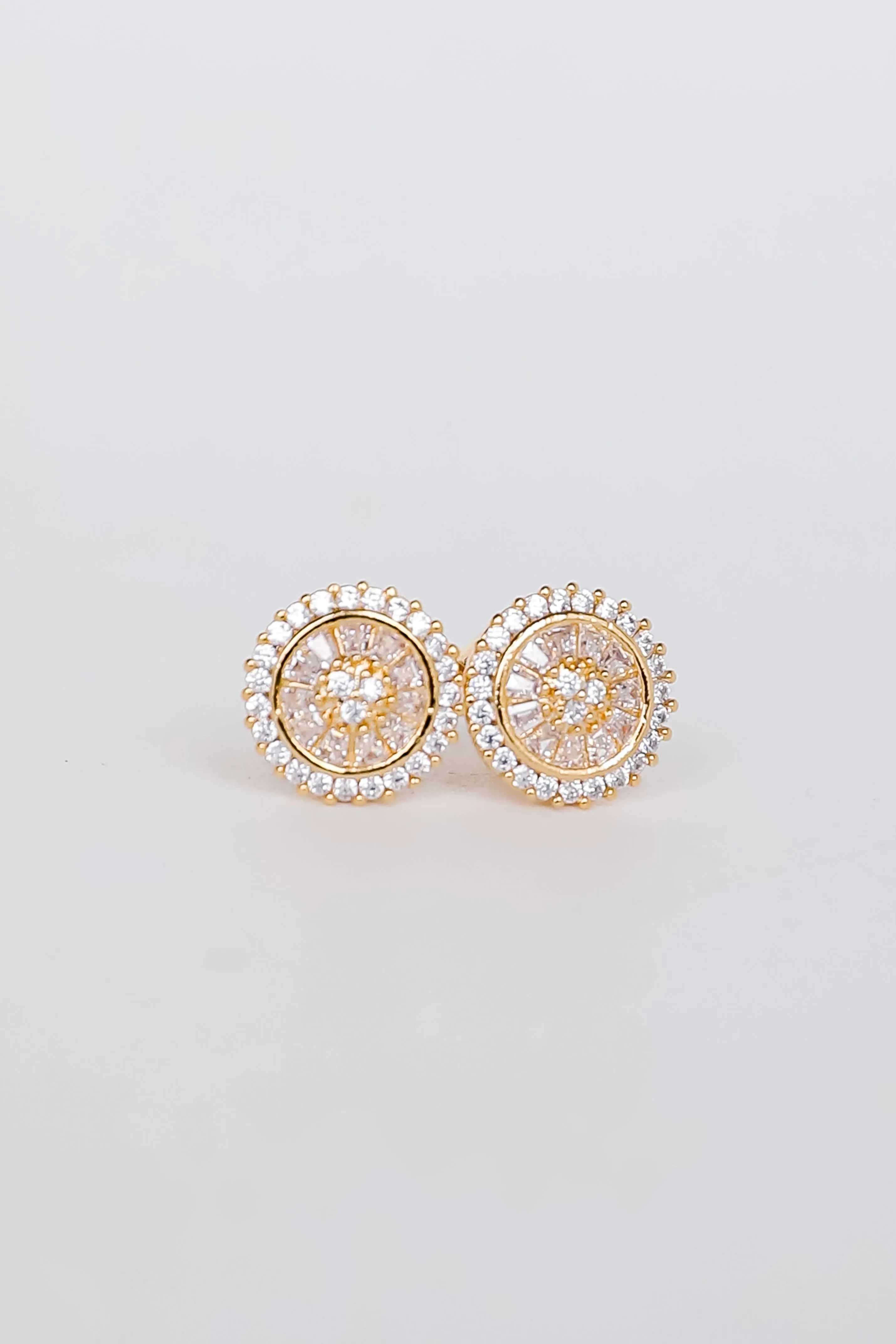 Naomi Gold Rhinestone Stud Earrings