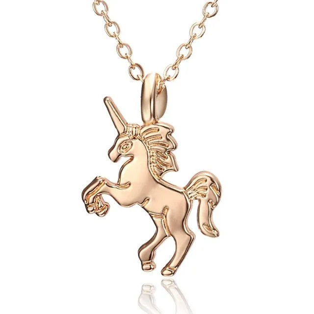 Necklace For Girls Children Kids Enamel Cartoon Horse Jewelry Accessories Women Animal Pendant Party