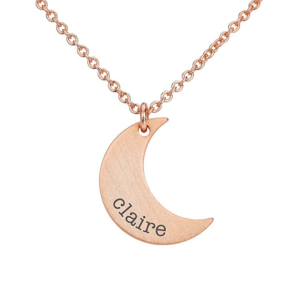 Personalised Crescent Moon Necklaces