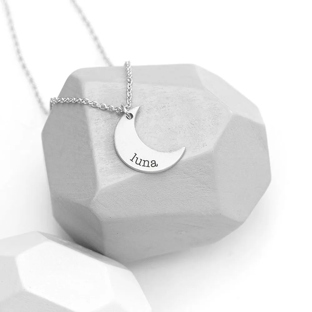 Personalised Crescent Moon Necklaces