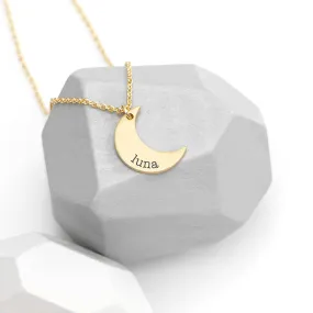 Personalised Crescent Moon Necklaces