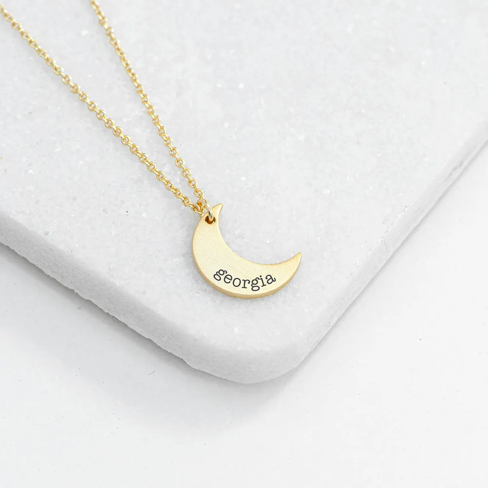 Personalised Crescent Moon Necklaces