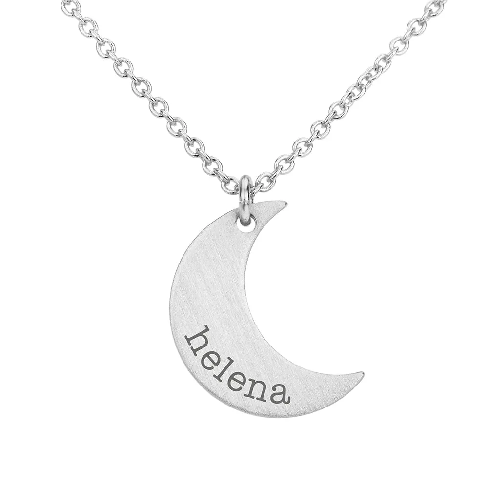 Personalised Crescent Moon Necklaces