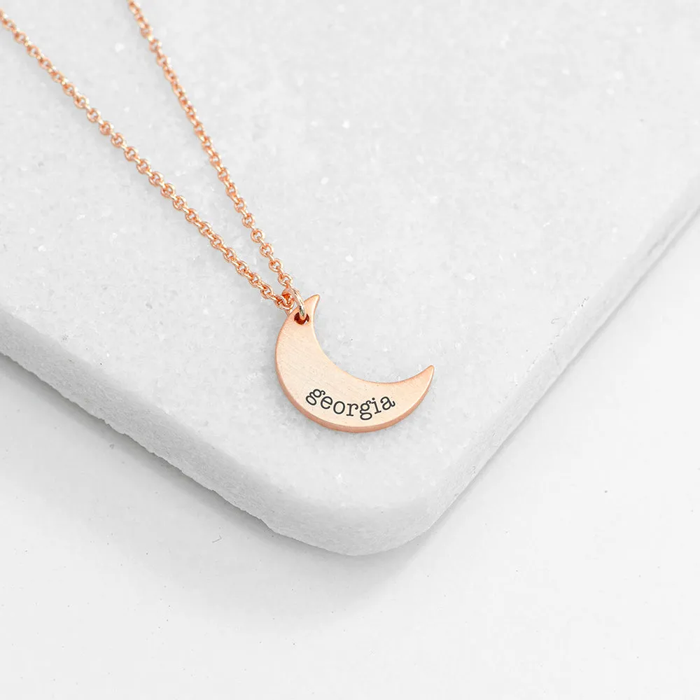 Personalised Crescent Moon Necklaces