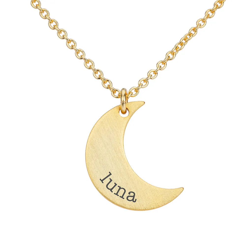 Personalised Crescent Moon Necklaces