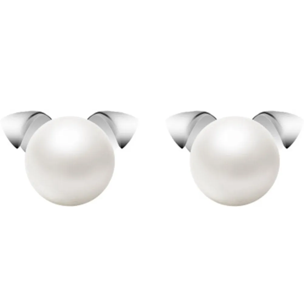 SLUYNZ Platinum Plated 925 Sterling Silver Cute Freshwater Pearl Puppy Studs Earrings for Women Teen Girls Dog Studs Earrings
