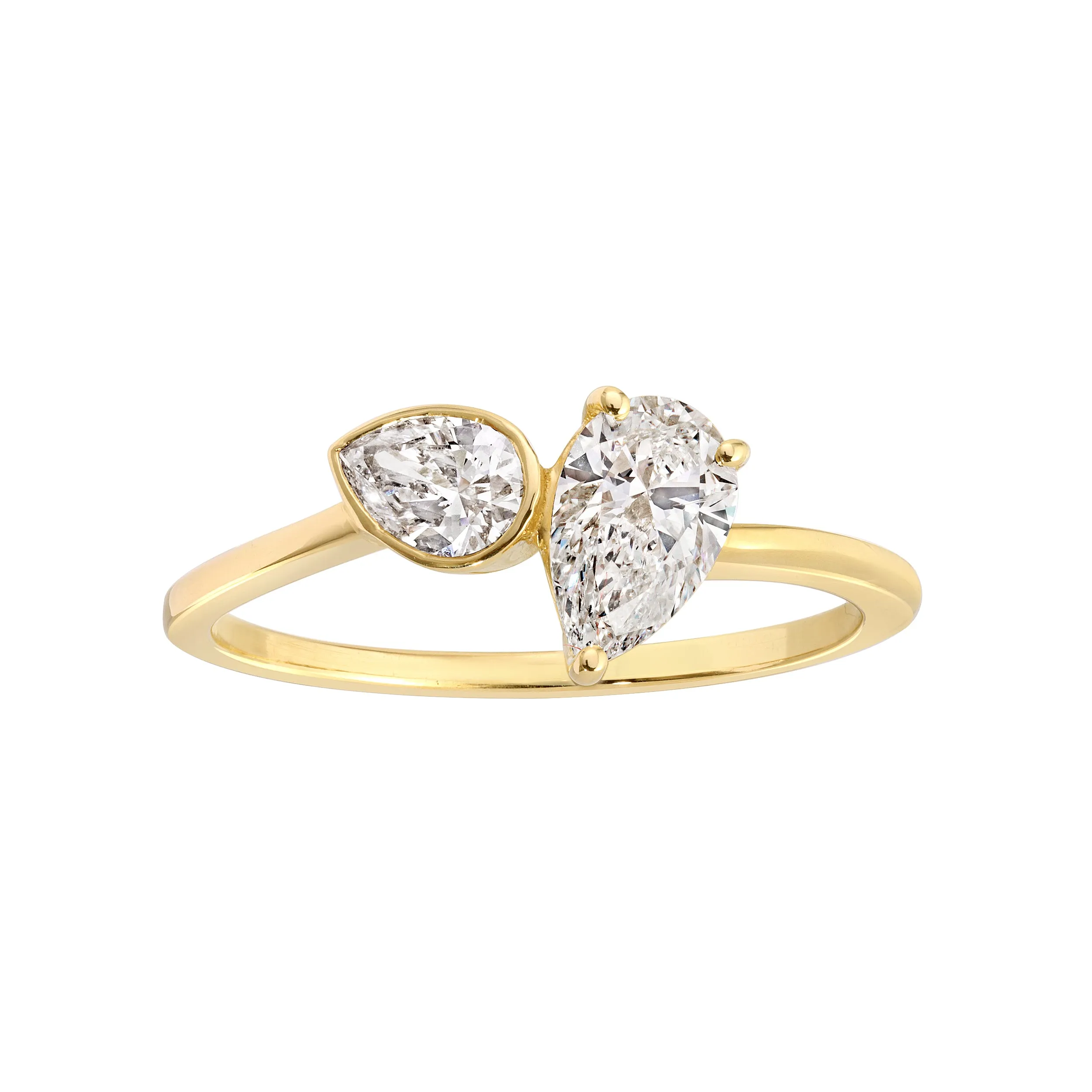 TOI ET MOI PEAR SHAPED LAB DIAMOND RING