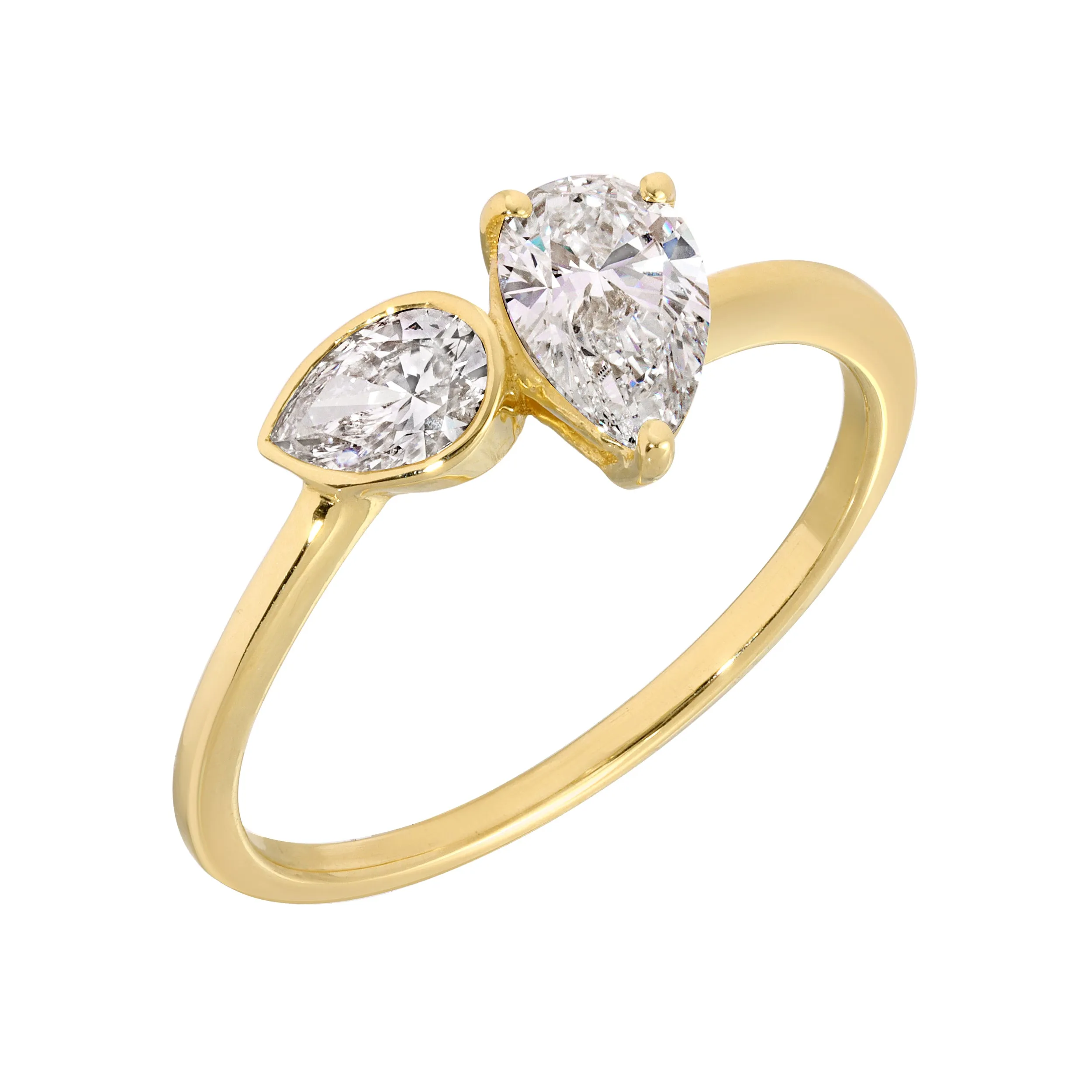 TOI ET MOI PEAR SHAPED LAB DIAMOND RING