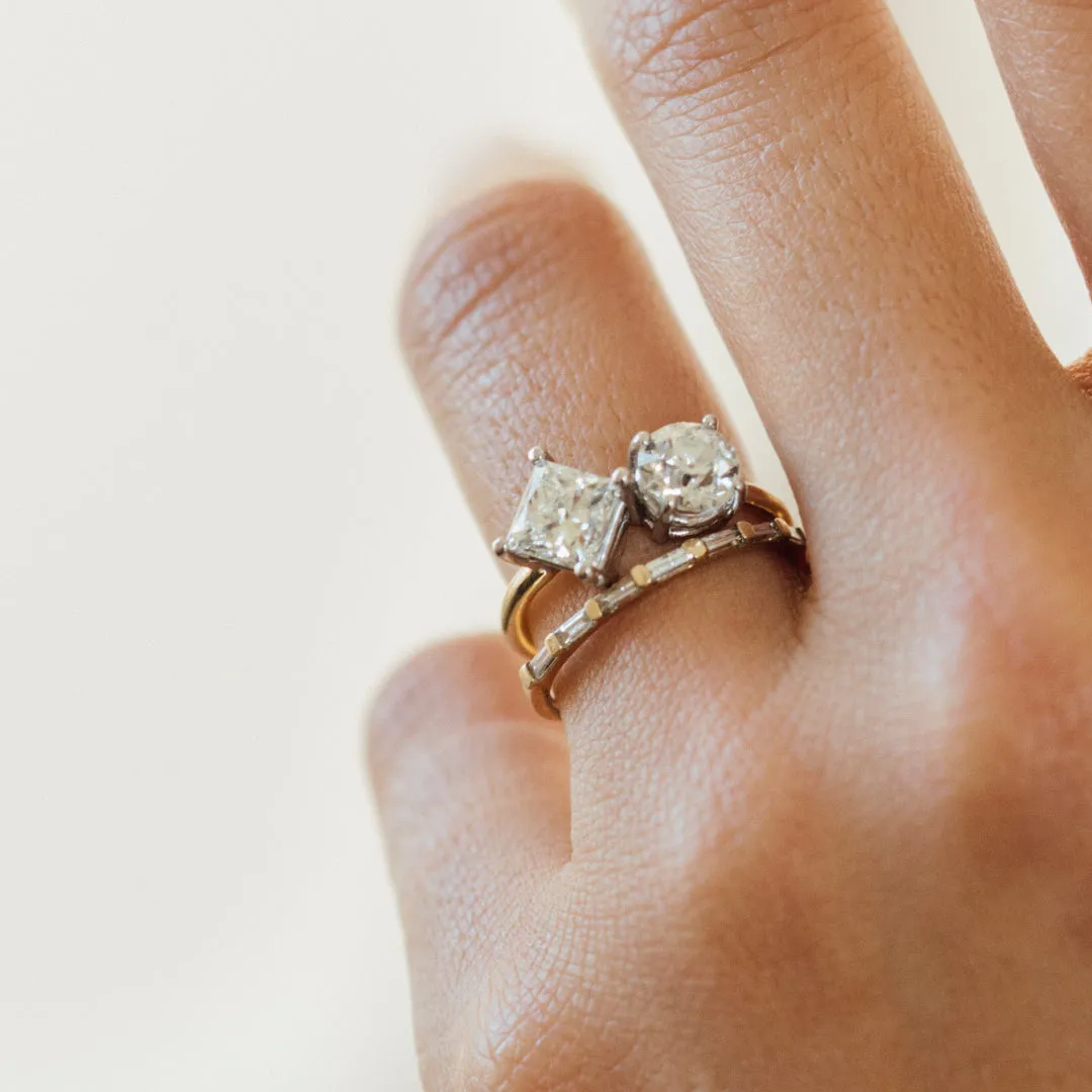 TOI ET MOI ROUND AND RADIANT DIAMOND RING