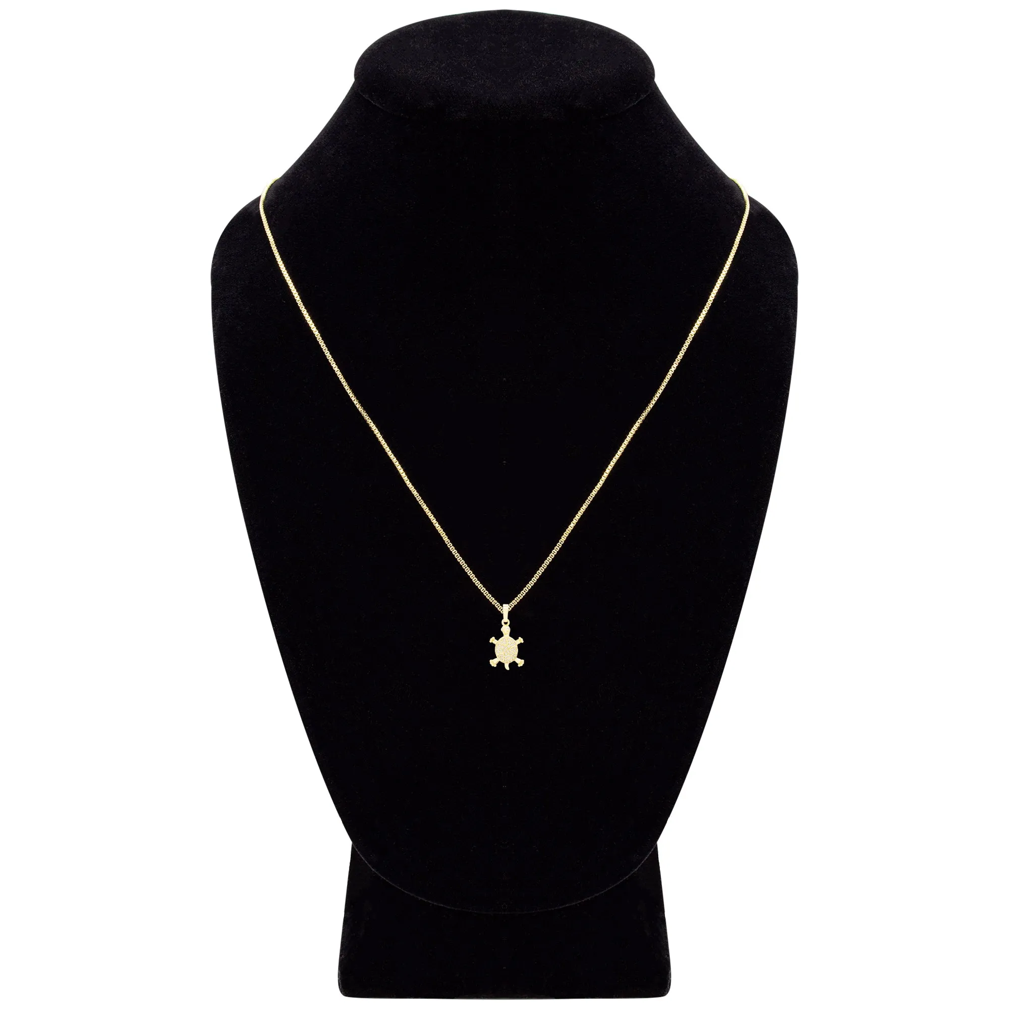 Turtle Cubic Zirconia Pendant With 14K Gold Filled Necklace Set