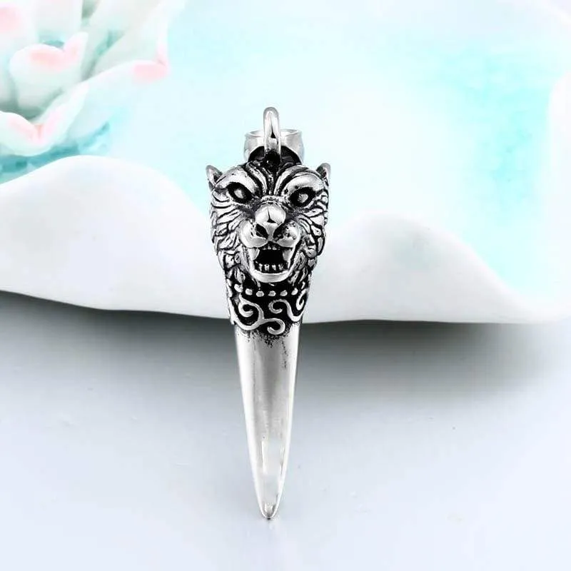 vintage Viking wolf fang tooth Ring choker Chain popular animal Jewelry gift