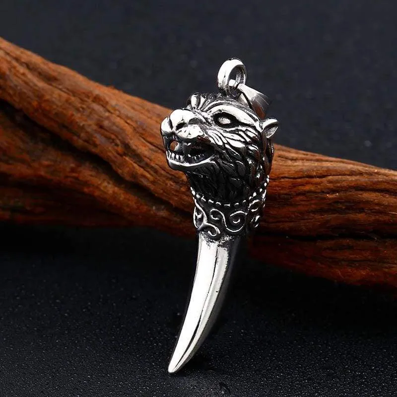 vintage Viking wolf fang tooth Ring choker Chain popular animal Jewelry gift