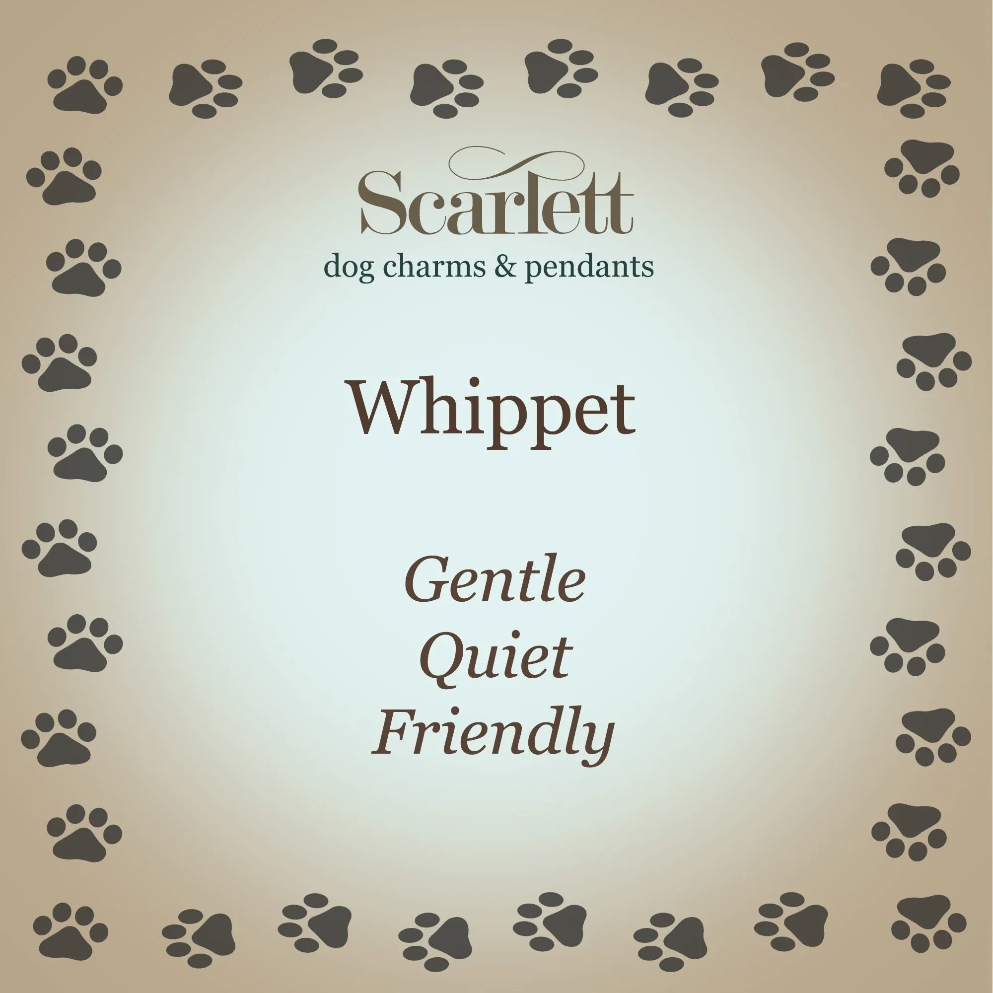 Whippet Personalised Silver Dog Tag Necklace
