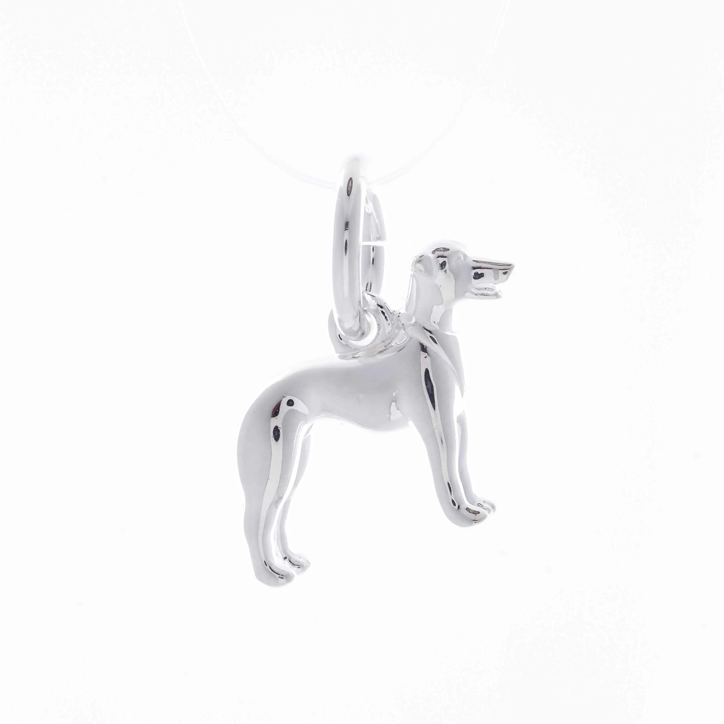 Whippet Personalised Silver Dog Tag Necklace